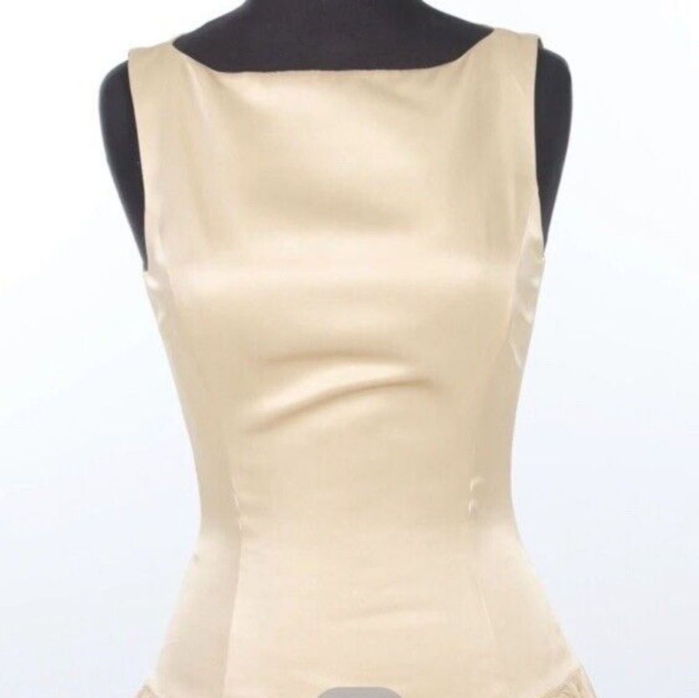 Ralph Lauren Black Label Silk Satin Drop Waist Cocktail Dress 6